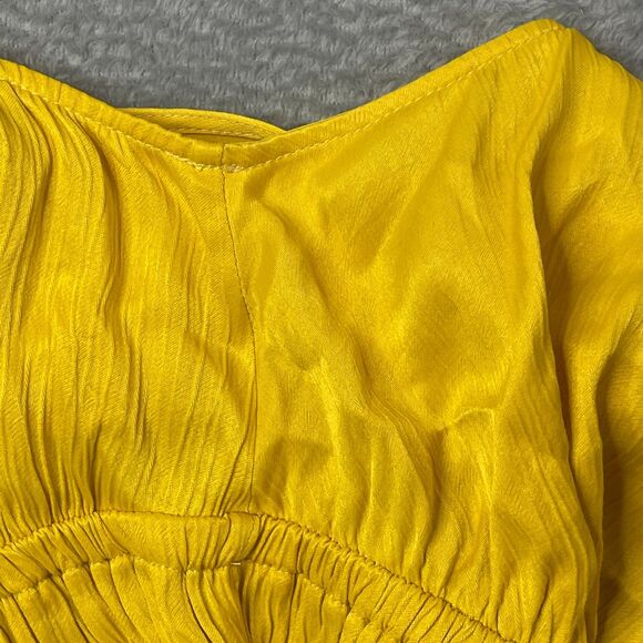 Anthropologie Maeve La Habana Yellow Ruffle Midi Dress Size S - Picture 10 of 12